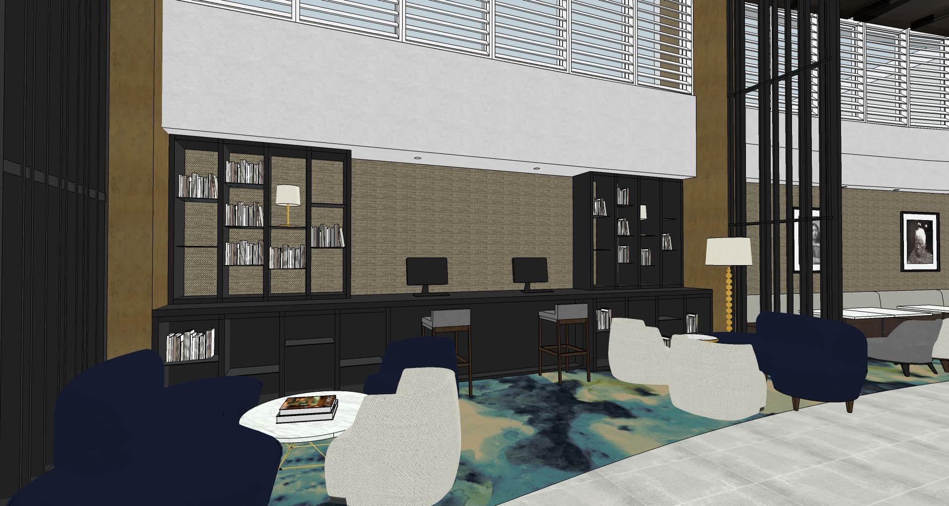 Sheraton Four Points hotel in Auckland foyer design drawing