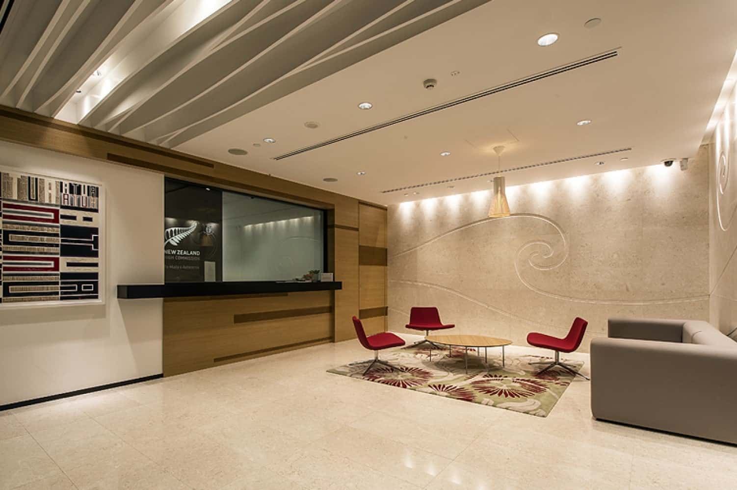 Ministry of Foreign Affairs and Trade office Singapore workplace reception with waiting area